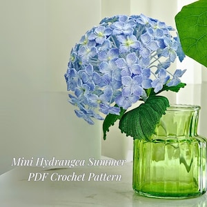 Häkelanleitung: Blaue Hortensie – Endlossommer | 80 Blütenblätter | DIY Blumentopf & Pflanze | Amigurumi Blumendekor | Pflanzliches Tutorial