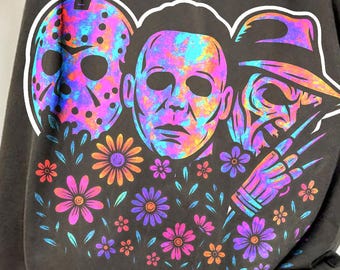Iridescent Horror PNG, Halloween Design, Iridescent Design, Halloween PNG, Floral Halloween Png, Horror Characters Png, Scary Movie Png