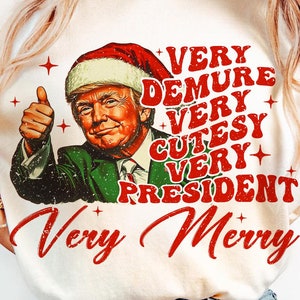 Trump Christmas - Humorous Trump Christmas T-Shirt Design Clipart Illustration, Digital Download, Sublimation PNG