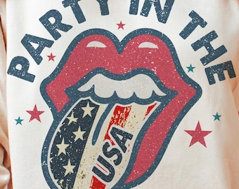 Retro Party in der USA PNG USA Flagge Groovy Amerika Retro Fourth of Juli Lustiger 4