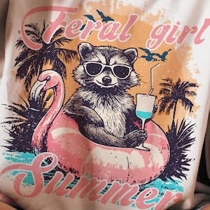 Feral Girl Summer Raccoon Png, Funny Meme Raccoon Png, Feral Png, Cowgirl Png, Western Png, Rodeo Png, Summer Png, Digital Download