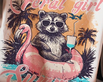 Feral Girl Summer Raccoon Png, Funny Meme Raccoon Png, Feral Png, Cowgirl Png, Western Png, Rodeo Png, Summer Png, Digital Download