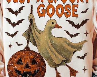 Just a Spooky Goose PNG, Funny Halloween Goose Png, Goose in Halloween Costumes Sublimation, Cute Horror Png, Spooky Goose Png