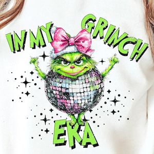 Grinchmas Coquette Bow PNG, Funny Png Design, Christmas Season PNG, Trendy Christmas Png, Christmas Movie Png, Retro Christmas Shirt PNG
