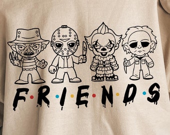 Assassinos de filmes de terror de Halloween SVG, Halloween Horror Friends Svg, Filme de terror Svg, Friends Halloween Svg, Halloween Svg, Download digital