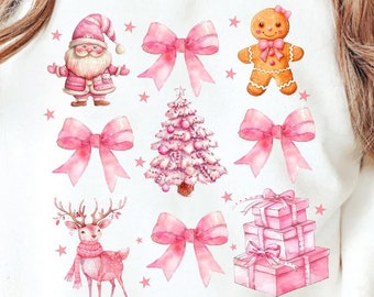 Christmas Coquette Bow png, Santa Coquette Bow png, Christmas png, Vintage Christmas png, Retro Christmas png, Vintage Santa png, retro png