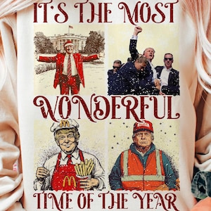 Trump Christmas - Humorous Trump Christmas T-Shirt Design Clipart Illustration, Digital Download, Sublimation PNG