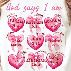 God says I am coquette png, coquette valentine png, Jesus valentine png, valentine png, retro valentine png, Christian Valentines Png,bible