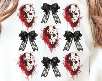 Sublimation d'Halloween d'horreur PNG, Halloween Coquette Bow png, Halloween rétro png, film d'horreur png, png d'horreur, graphique Halloween pour chemises