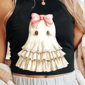 Halloween Cute Ghost png, Coquette Bow Halloween png, Halloween png, ghost png, Spooky Season png, Coquette png, Sublimation png designs