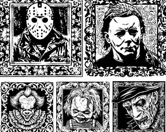 Horror SVG Bundle Halloween Horror SVG Horror Friends svg Horror characters svg Halloween svg Cricut cut file