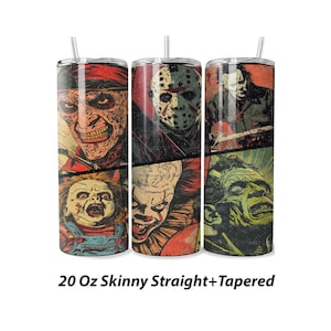 Killers Friends Movie 20 oz Skinny Tumbler Wrap Sublimation Design, Scary Horror Halloween 20 oz Skinny Tumbler Wrap, Digital File