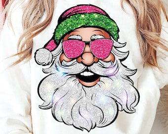 Santa with Sunglasses Png , Vintage Christmas Png, Retro Santa png, Christmas png, Christmas Sublimation file for Shirt Design,