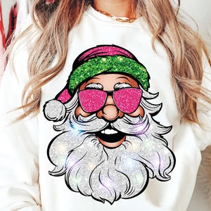 Santa with Sunglasses Png , Vintage Christmas Png, Retro Santa png, Christmas png, Christmas Sublimation file for Shirt Design,