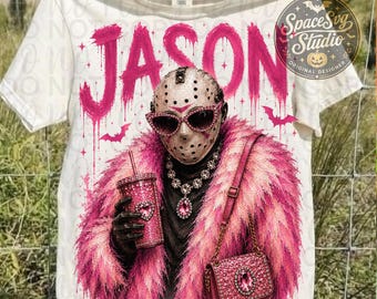 Glam Horror PNG, Pink Horror Fashion PNG, Girly Halloween Sublimation, Glam Slasher Design, Spooky Chic PNG