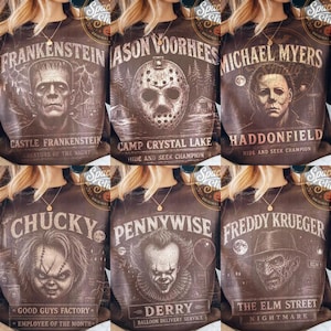 Retro Halloween Png, Halloween Characters Png, Horror Characters Bundle Png, Halloween PNG, Horror Movie PNG, Scary Movie PNG, Digital File image 2