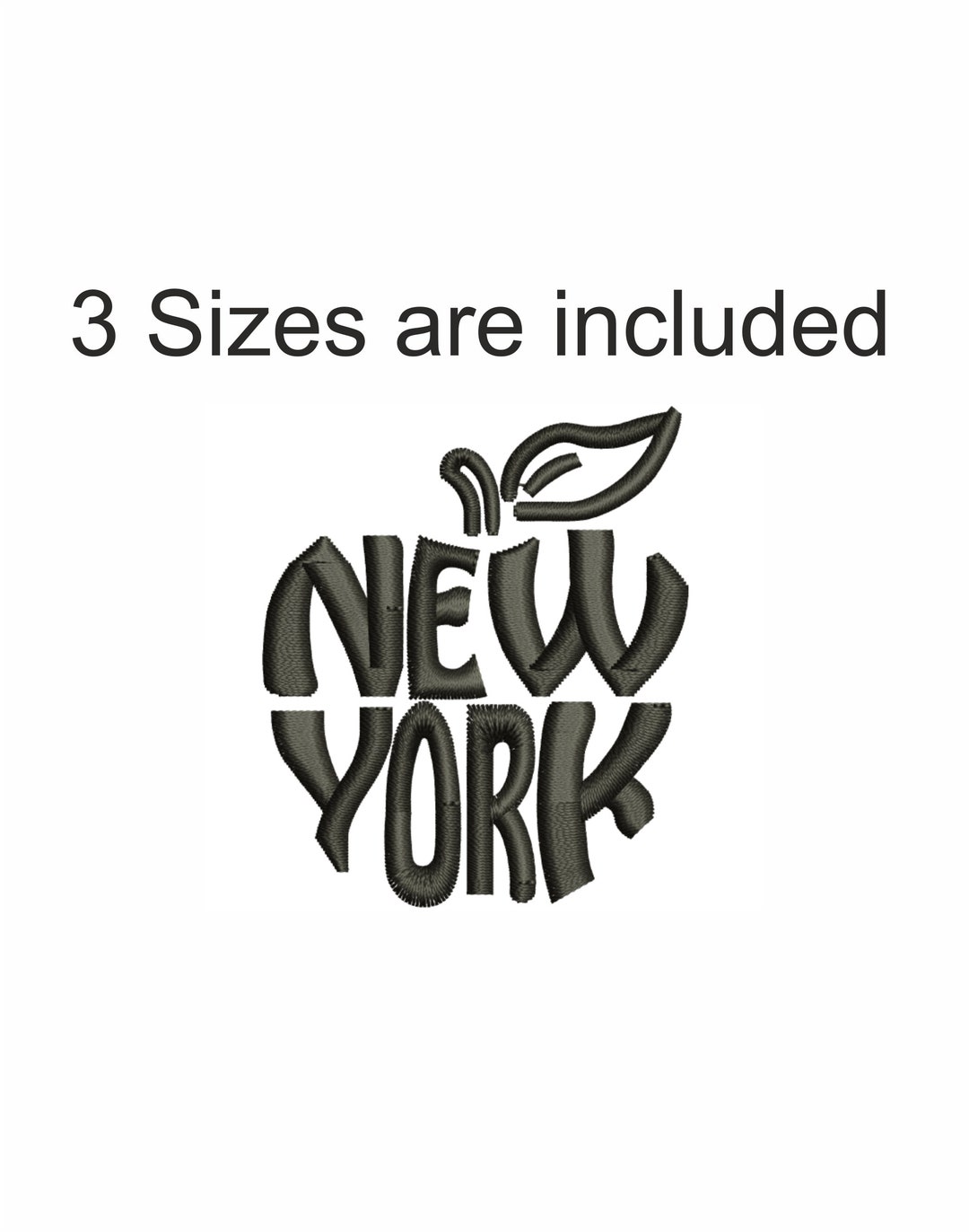New York Apple Embroidery Design New York Apple Pes File New York Apple