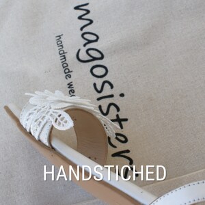 Wedding sandals/ bridal shoes/ leather sandals/ handmade sandals/ ivory lace shoes/ beach wedding sandals/ wedding shoes/ "NAOMI" image 7