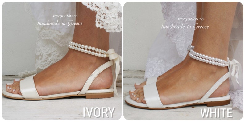 Wedding sandals/ bridal shoes/ pearl sandals/ handmade sandals/ ivory bridal shoes/ beach wedding sandals/ wedding shoes/ '' NOA image 9