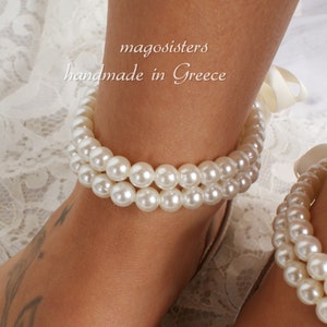 Wedding sandals/ bridal shoes/ pearl sandals/ handmade sandals/ ivory bridal shoes/ beach wedding sandals/ wedding shoes/ '' NOA image 2
