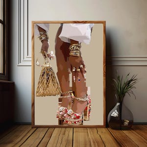 Black Woman Art, Fashion, Black Woman Wall Art, Black Girl Wall Art, black girl wall art, Black girl art, abstract art, Printable Black Art