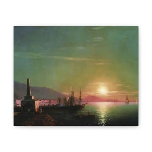A lovely painting of  Harbour at sunset, fine art, wall decor painting,