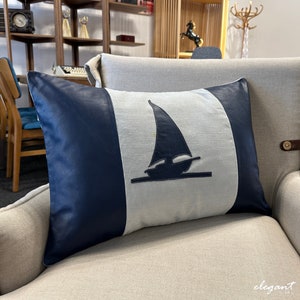 Coastal Decorative Pillows, Coastal Lumbar Pillows, Beach Pillows, Nautical Sofa Pillows, Coastal Couch Pillows, Blue Coastal Throw Pillows