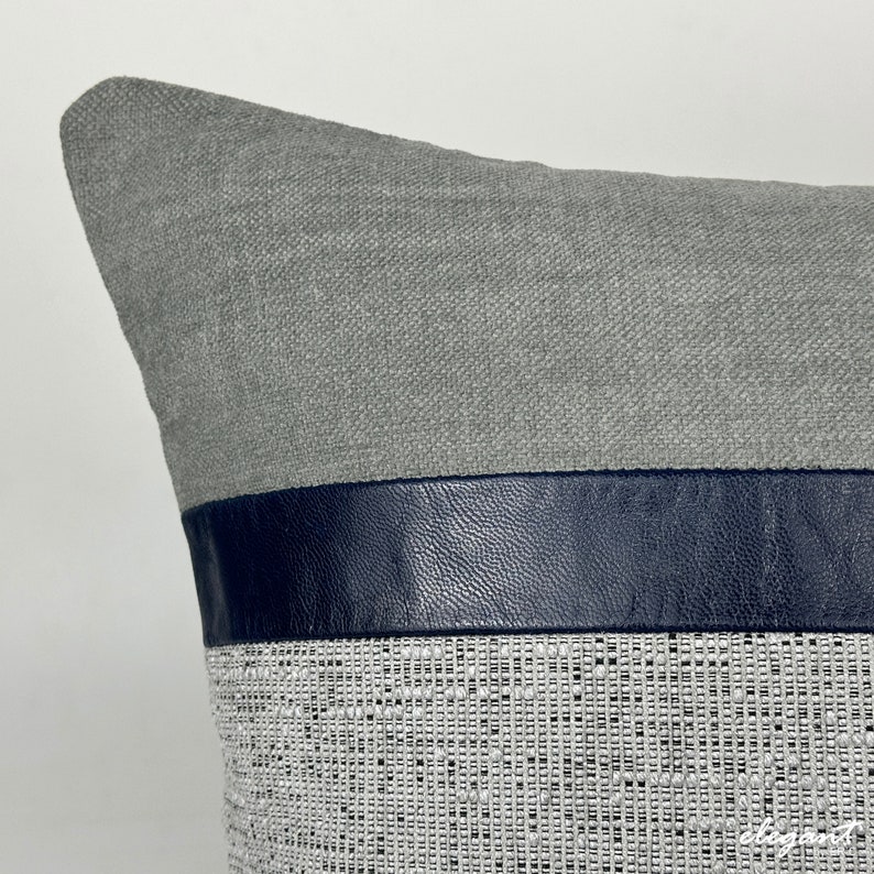 Blue and Gray Decorative Pillows, Accent Pillows Navy Blue, Blue and