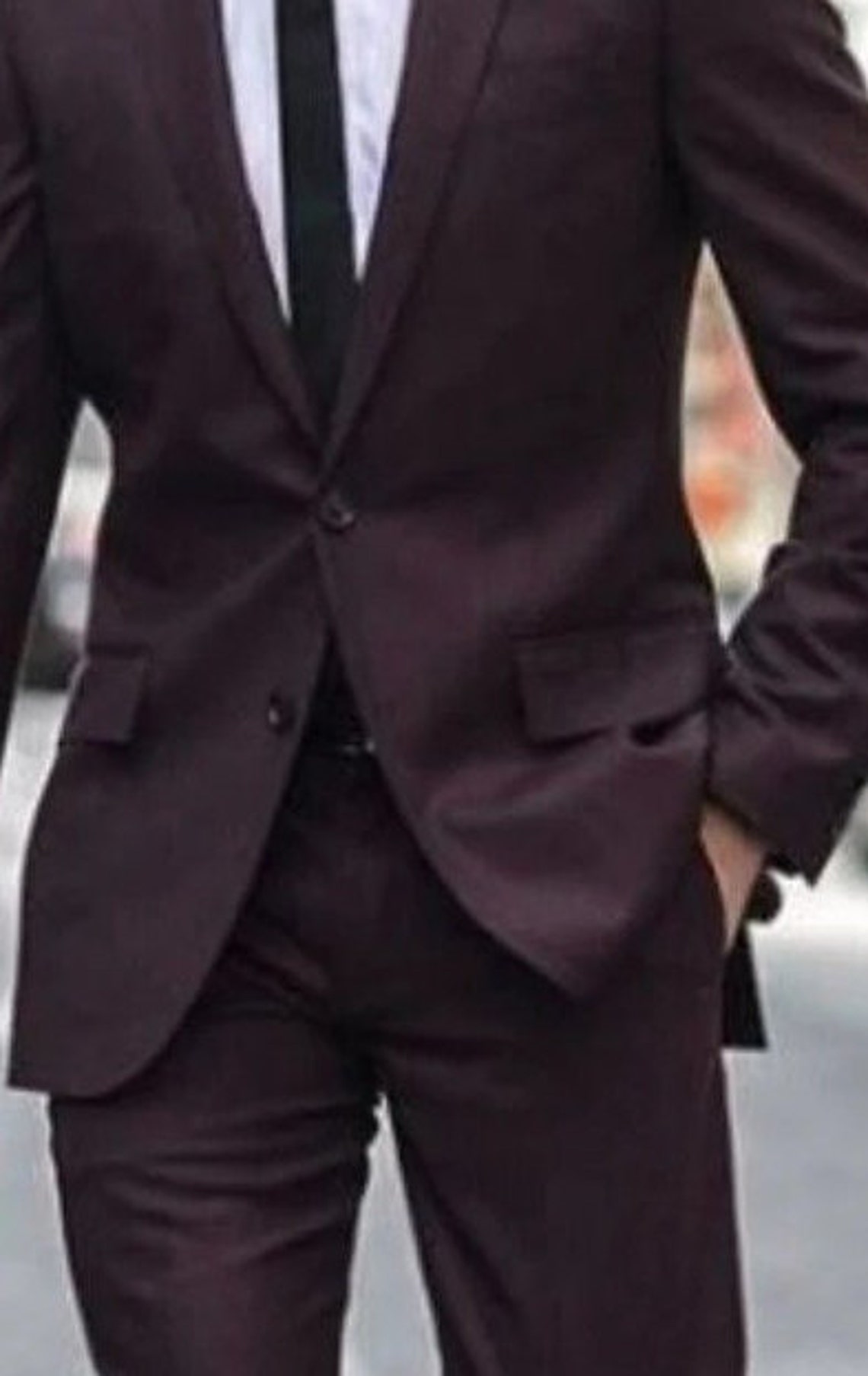 Mensuitstudio Men Suit Wine Color 2 Piece Formal Fashion Etsy