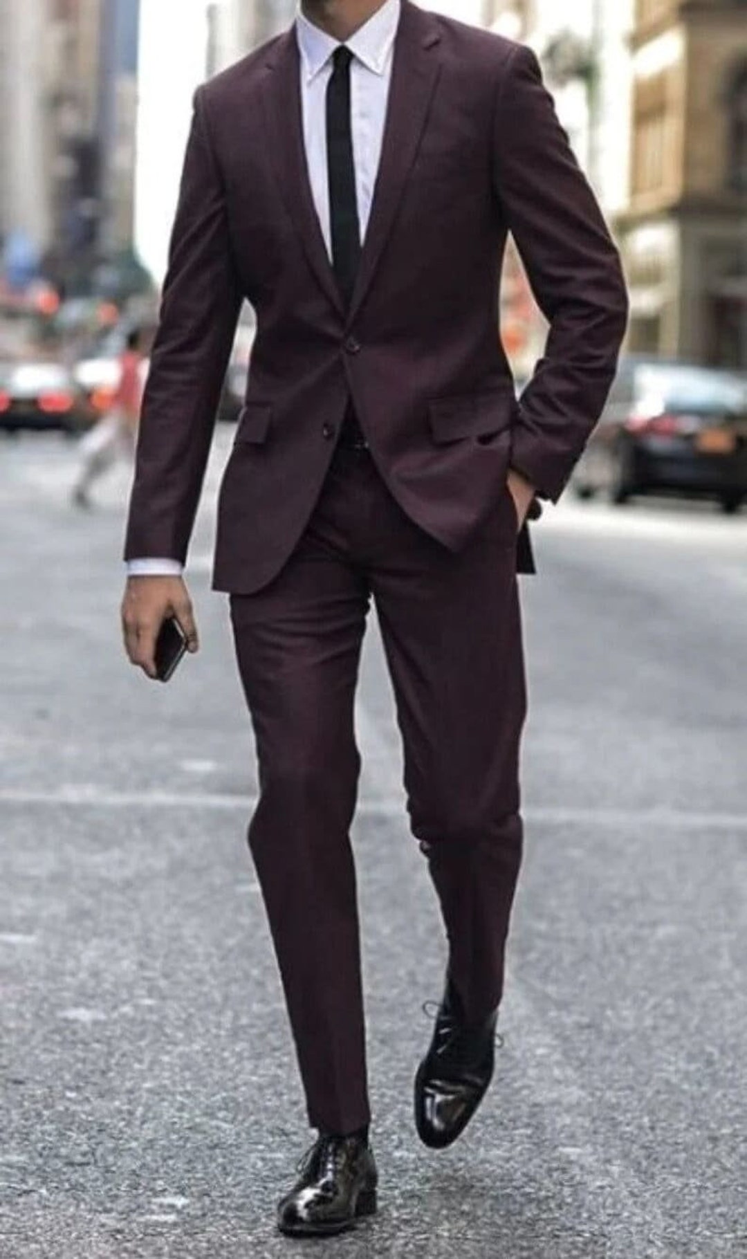 Mensuitstudio Men Suit Wine Color 2 Piece Formal Fashion Etsy