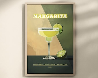 Margarita Cocktail Print, Margarita Poster, Margarita  Decor, Bar Cart Decor,Cocktail Print, Margarita  Wall Art,Cocktaile Poster, Tequila