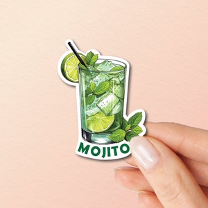 Adesivo Mojito, Adesivi in vinile, Amante della Mixology, Adesivi per cocktail, Adesivo per custodia del telefono con regalo artistico Mixology, Regalo per alcolici, Adesivo per amanti del rum