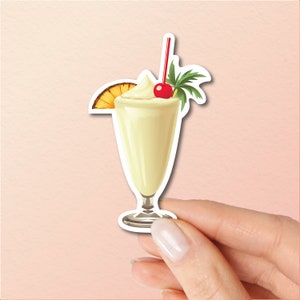 Adesivo Piña Colada, regalo d'arte Piña Colada, regalo alcolico, adesivi in vinile, amante della mixologia, adesivi per cocktail, appassionato di cocktail