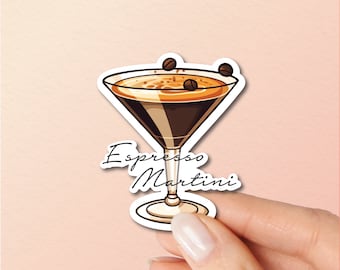 Espresso Martini Sticker, Alcoholic Gift, Vinyle Stickers, Mixology Lover,Cocktaile Stickers,Espressomartini Phone Casing Waterproof