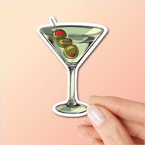Dry Martini Aufkleber, Laptop Aufkleber, Vinyle Aufkleber, Mixology Liebhaber, Cocktaile Aufkleber, Handy Aufkleber, Gin Martini, Wodka Martini