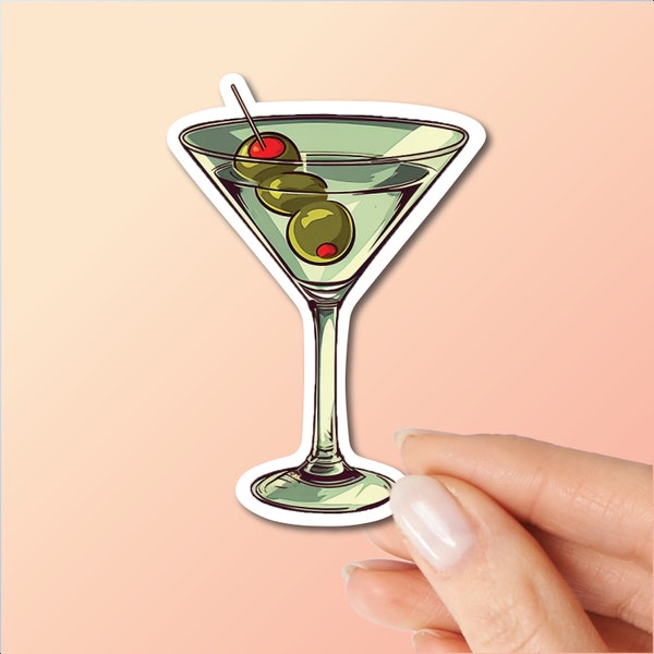 Dry Martini Sticker, Laptop Sticker, Vinyle Stickers, Mixology Lover, Cocktaile Stickers, Phone Casing Sticker, Gin Martini, Vodka Martini