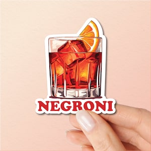 Adesivo Negroni, Arte Negroni, Cocktail Negroni, Adesivi in vinile, Adesivi Cocktail, Regalo d'arte Mixology, Adesivo per custodia del telefono regalo alcolico