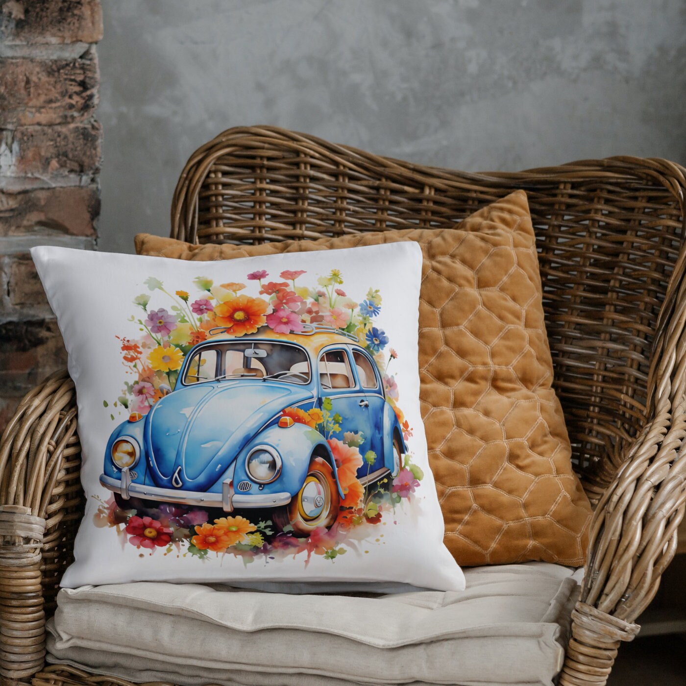 Watercolour Vw Beatle Digital Clipart Etsy