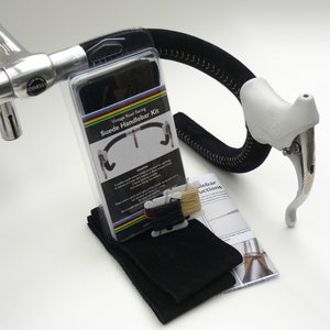 Velobitz Vintage Black Soft Suede Handlebar Cover Kit, Wax Thread & Needles