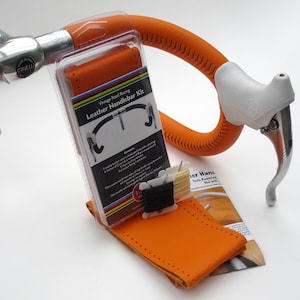 Velobitz Vintage Orange, Molteni, Holdsworth Teams, Leather Handlebar Cover Kit, Wax Thread & Needles