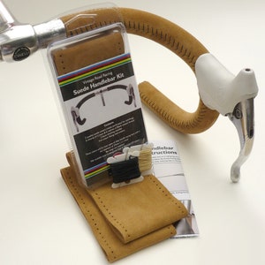 Velobitz Vintage Tan Soft Suede Handlebar Cover Kit, Wax Thread & Needles