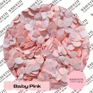 Confeti de boda de papel biodegradable - rosa bebé