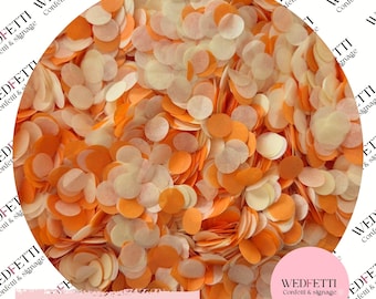 Biodegradable paper wedding Confetti - Orange ivory