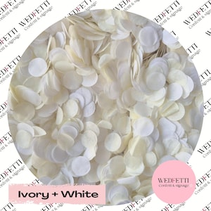 Biodegradable paper wedding Confetti - ivory white