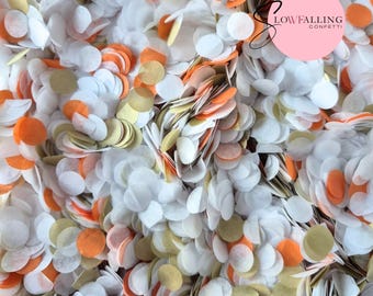 Biodegradable paper wedding Confetti - Orange White Gold