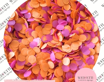 Biodegradable paper wedding Confetti - Fuschia Orange