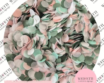Biodegradable paper wedding Confetti - Sage blush mix