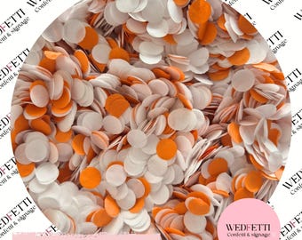 Biodegradable paper wedding Confetti - white orange