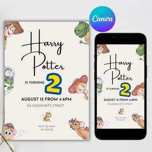 Toy Story Birthday Invitation: Two Infinity, Canva Editable (Digital Download)