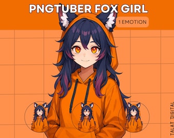 Fox Girl PNGTuber Model: Ready to Use VTuber Avatar (Veadotube File Included)